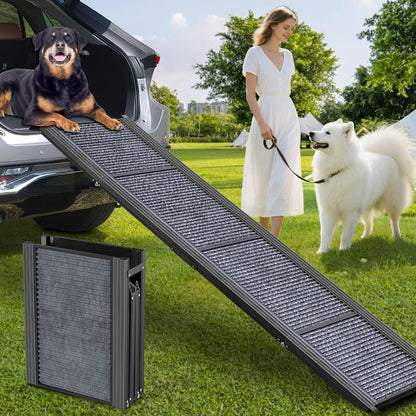 Dog Ramp for Car 63" Long & 17.3" Wide Portable Dog Ramps for Large Dogs with Non-Slip Rug Surface Dog Car Ramp for SUV Car & Truck, Folding Dog Ramp Up to 250LBS