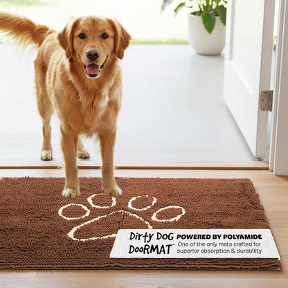 Dog Gone Smart Dirty Dog Doormat - Fast Drying Rug with Super Gripper Backing for Clean Floors - Super Absorbent and Machine Washable Mat for Muddy Paws - Grey