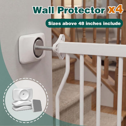 Extra Wide Baby Gate with Door, 52.76~62.2 Inch Wide Presure Mounted No Drill Metal Auto Close Child Gate for Stair Doorway - Indoor Outdoor Safty Gate for Toddler Dog Doggie, Black