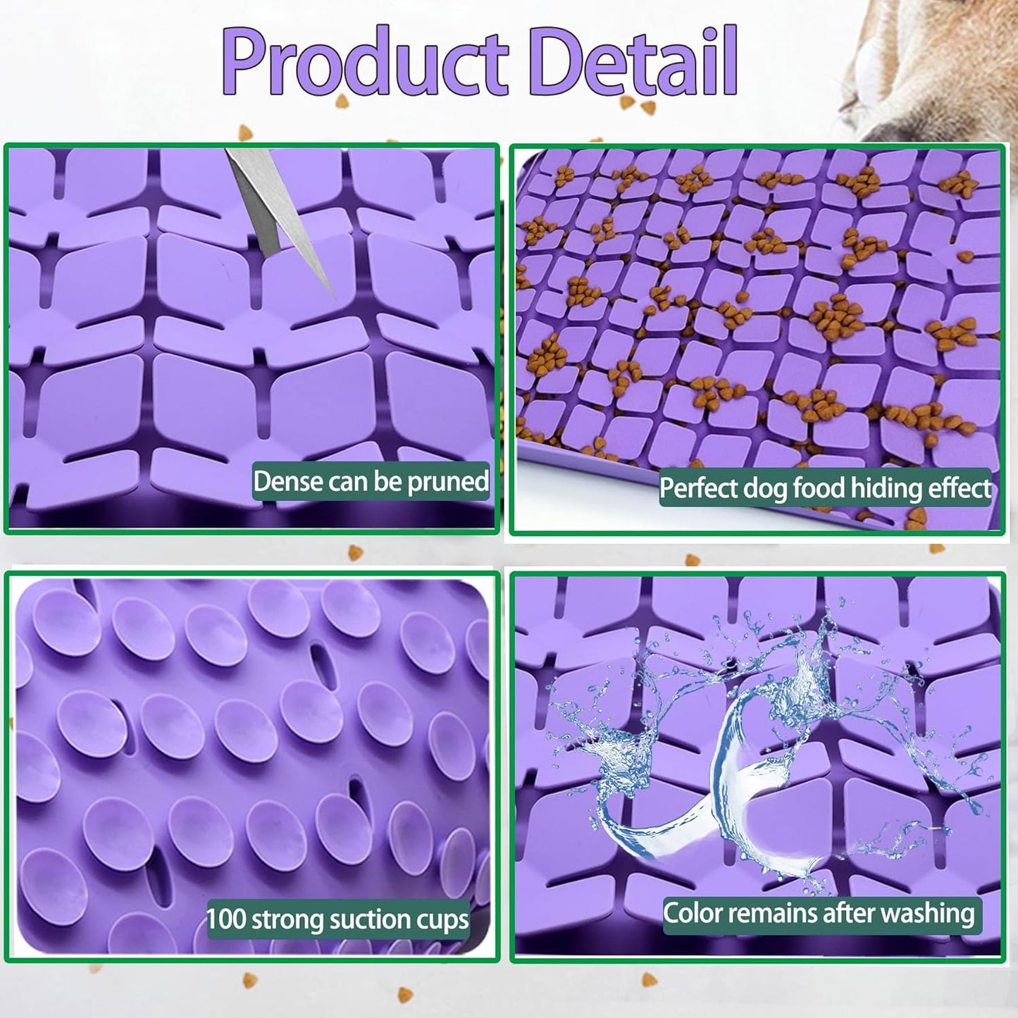 Small Silicone Snuffle Mat for Small Dogs Puppy Cat Slow Down Eating,Slow Feeder Lick Mat for Dry Wet Food for Pet Training Smell,Encourages Natural Foraging Skill,Relieving Stress
