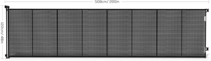 Retractable Baby Gate for Stairs, 42" Tall X 200" Wide Mesh Dog Gate Indoor, Child Gate for Doorways, Hallways, Deck, Indoor Outdoor Pet Baby Safety Essentials for Home, Black