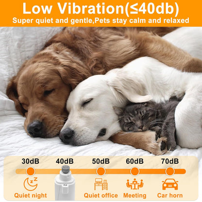 3 in 1 Pet Nail Clipper & Grinder with LED Lights – Painless Quiet Pet Nail Trimmers, Prevent Over Cutting, Dog Nail Clippers for Black Nails, Safety Guard for Small Large Dogs Cats Puppy