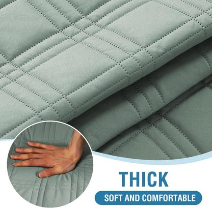 H.VERSAILTEX 100% Waterproof Slipcovers for Couches and Sofas Modern Pet Couch Cover Thick Soft Furniture Protector with Elastic Straps(Sofa, Lily Pad/Beige)