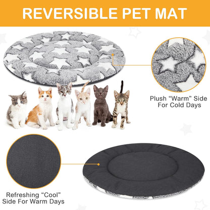VitalCozy 4 Pcs Dog Crate Pads, Ultra Soft Warm Washable Anti-Slip Kennel Bed Mat for Pets, Reversible, Replaceable, Cage Liner for Small Medium Large Dogs and Cats (18 x 24 x 1.6 Inch,Star,Gray)