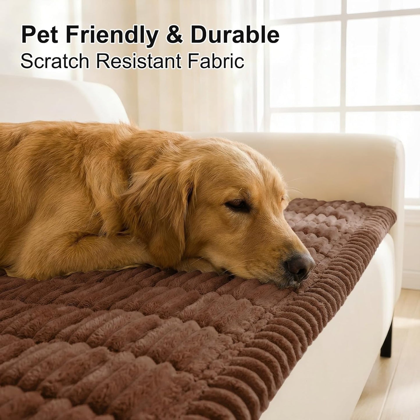 Smiry Couch Cover for Dogs, Non Slip Washable Sofa Protector for Pets, Soft Furniture Cover for Leather & Fabric Couches, Cozy Protect Against Fur, Dirt & Everyday Messes (Dark Grey, 27.6" x 59")