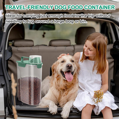 TBMax Dog Food Storage Container 5-7 lbs, Airtight Cat Food Container with Larger Spout & Measuring Cup, Portable Pet Food Storage Dispenser for Small Animal Kibble Storage, Bird Seed Container