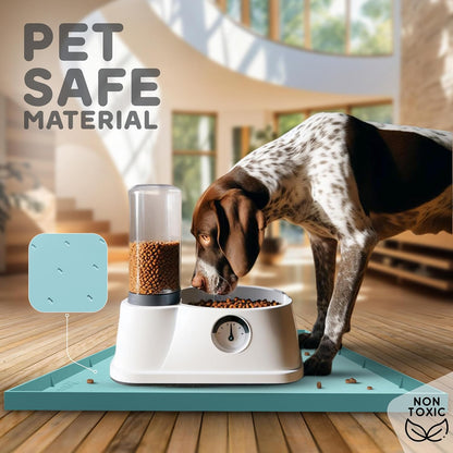 Dog Food Mat - Raised Edges Dogs Mat for Food and Water Prevent Spill, Waterproof Cat Food Mats Protect Floors, Easy Clean Dog Bowl Mats for Food and Water, Silicone Pet Feeding Placemats
