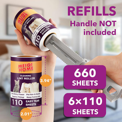 Lint Rollers for Pet Hair Extra Sticky, 555 Sheets Mega Value Set Lint Roller with 5 Upgraded Handles, 5 Rollers Portable Pet Lint Remover for Clothes, Furniture, Carpet, Dog & Cat Hair Removal