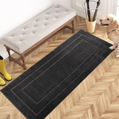 PURRUGS Dirt Trapping Door Mat 32" x 47", Non-Slip/Skid Machine Washable Entryway Rug, Dog Doormat, Super Absorbent Welcome Mat for Muddy Wet Shoes and Paws, Grayish Brown