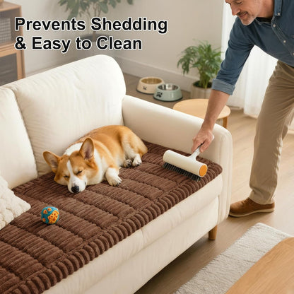 Smiry Couch Cover for Dogs, Non Slip Washable Sofa Protector for Pets, Soft Furniture Cover for Leather & Fabric Couches, Cozy Protect Against Fur, Dirt & Everyday Messes (Dark Grey, 27.6" x 59")