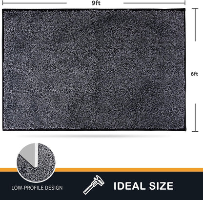 PURRUGS Dirt Trapping Door Mat 20" x 31.5", Non-Slip Machine Washable Entryway Rug, Dog Doormat, Indoor Front Door Mat, Super Absorbent Entry Rug for Muddy Shoes & Paws, Bluish Grey-Black