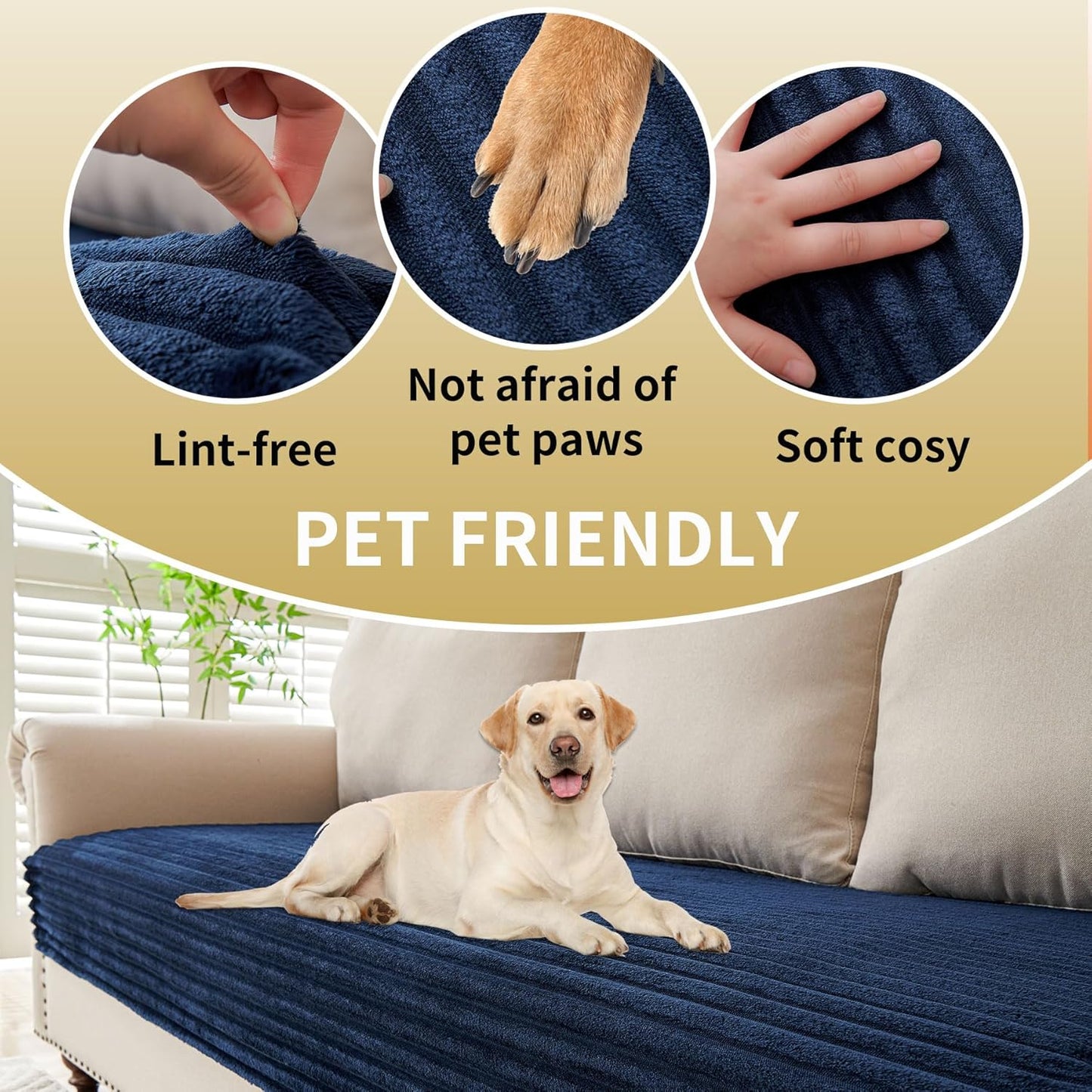 HAOMAIJIA Waterproof Couch Cover for Dogs Washable,Faux Fur Pet Couch Covers for Sofa,Soft Dog Bed Cover Non-Slip Couch Covers for 3 Cushion Couch Sofa Pet Friendly (Grey, 35" x 74")