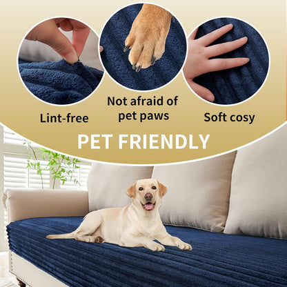HAOMAIJIA Waterproof Couch Cover for Dogs Washable,Faux Fur Pet Couch Covers for Sofa,Soft Dog Bed Cover Non-Slip Couch Covers for 3 Cushion Couch Sofa Pet Friendly (Grey, 35" x 74")