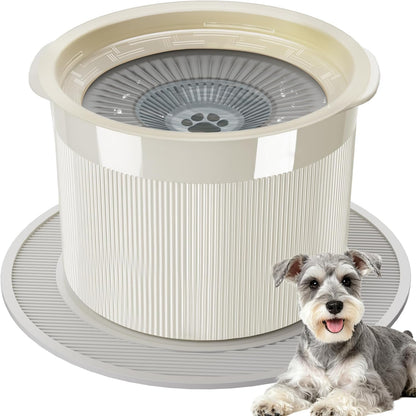No Spill Ceramic Dog Water Bowl, Large Capacity Slow Drinking Bowl with Floating Disk & Filter, Heavy Duty Anti-Slip Bowl for Small to Medium Dogs, Cats & Multi-Pet Homes Indoor