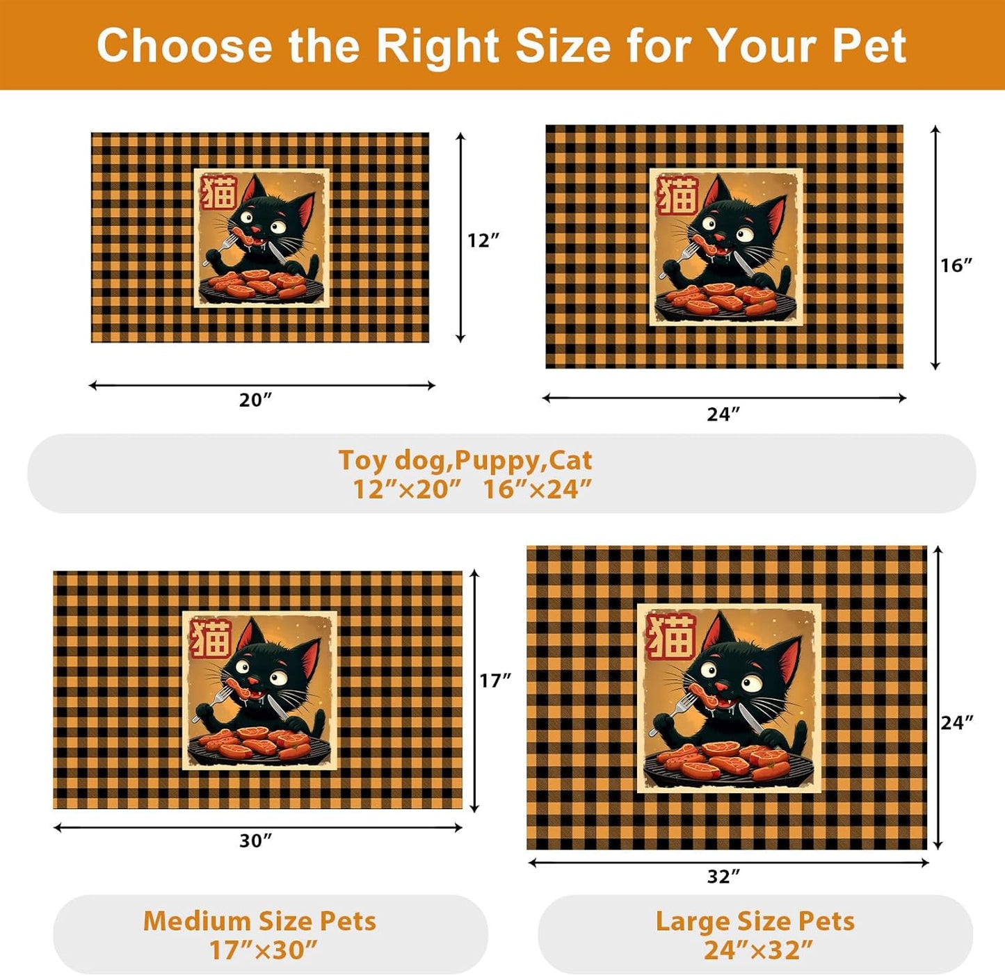 Dog Food Mats for Floors Waterproof Mat for Cat Food and Water Bowls - Absorbent Quick Dry Non Slip Mat for Pet Feeding
