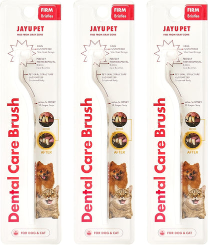 JAYU PET Dental Care Brush with Soft Bristles 1ea - Dog Toothbrush, Cat Toothbrush, Dental Care for Kitten and Small Dogs, Removing Old Plaque and Tartar, Easy Cleaning