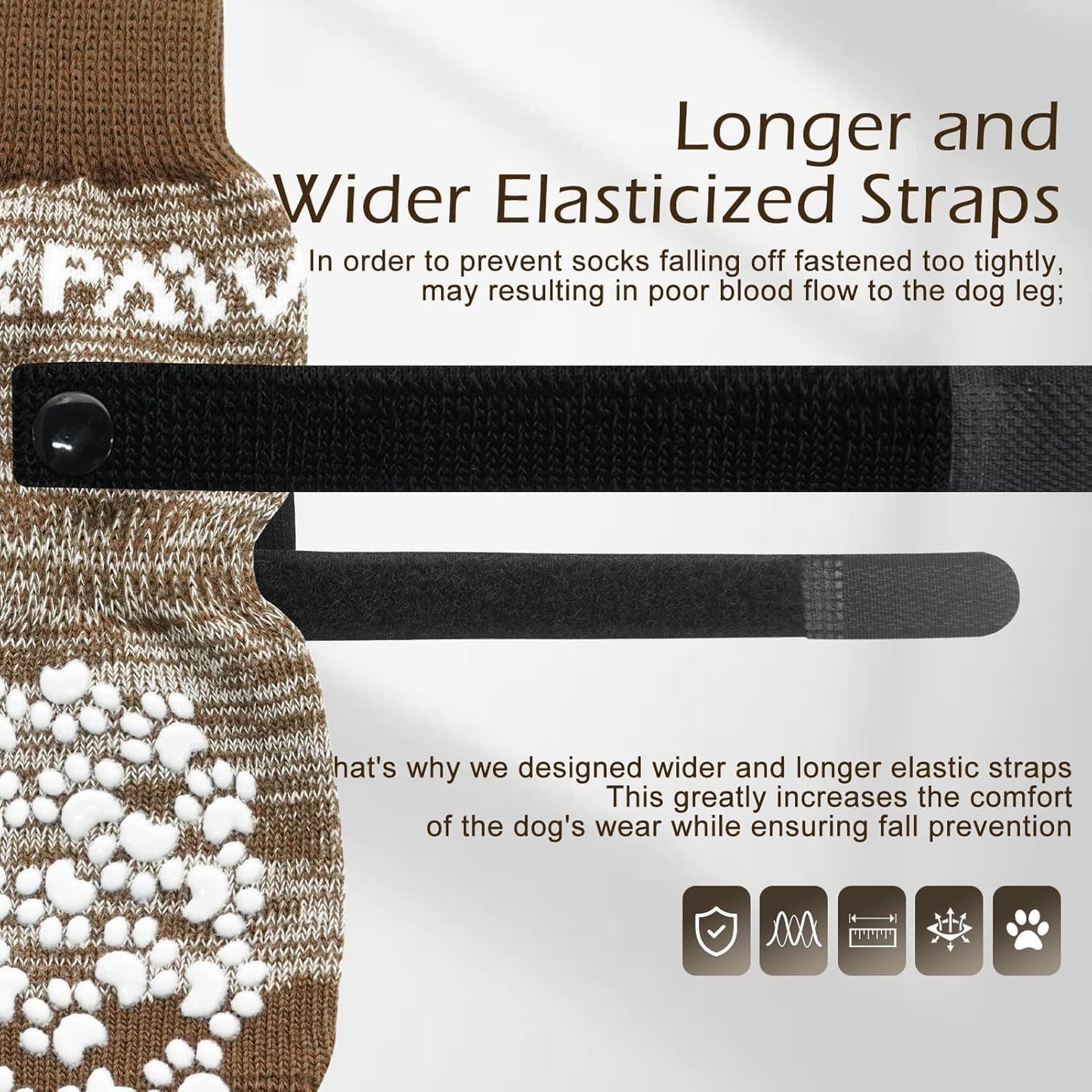 EXPAWLORER 6Pcs Anti-Slip Dog Socks to Prevent Licking Paws,Dog Shoes for Hot Pavement,Dog Booties Traction Control on Hardwood Floor,Boots & Paw Protectors, for Puppy Small Medium Large Senior Dogs
