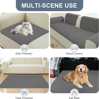 Waterproof Couch Cover for Dogs Washable, Non Slip Back Sectional Sofa Covers for 3 Cushion Couch Pet Friendly, Soft Dog Bed Cover. (Coffee, 30" x 53")