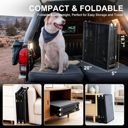 DoCred Dog Ramp for Car, 71'' L x 20'' W Dog Ramps for Large Dogs, Extra Wide Pet Ramp with Non-Slip Surface for Medium & Large Dogs to Get in Car, SUV & Truck, Supports Up to 250 Lbs