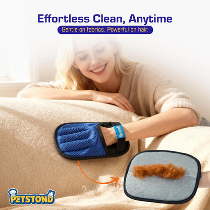 Pet Hair Removal Glove for Dogs & Cats – Lint Remover for Clothes, Reusable Fur & Lint Remover Mitt, Electrostatic Glove with Wrist Strap for Furniture, Couch, Carpet & Car Seat