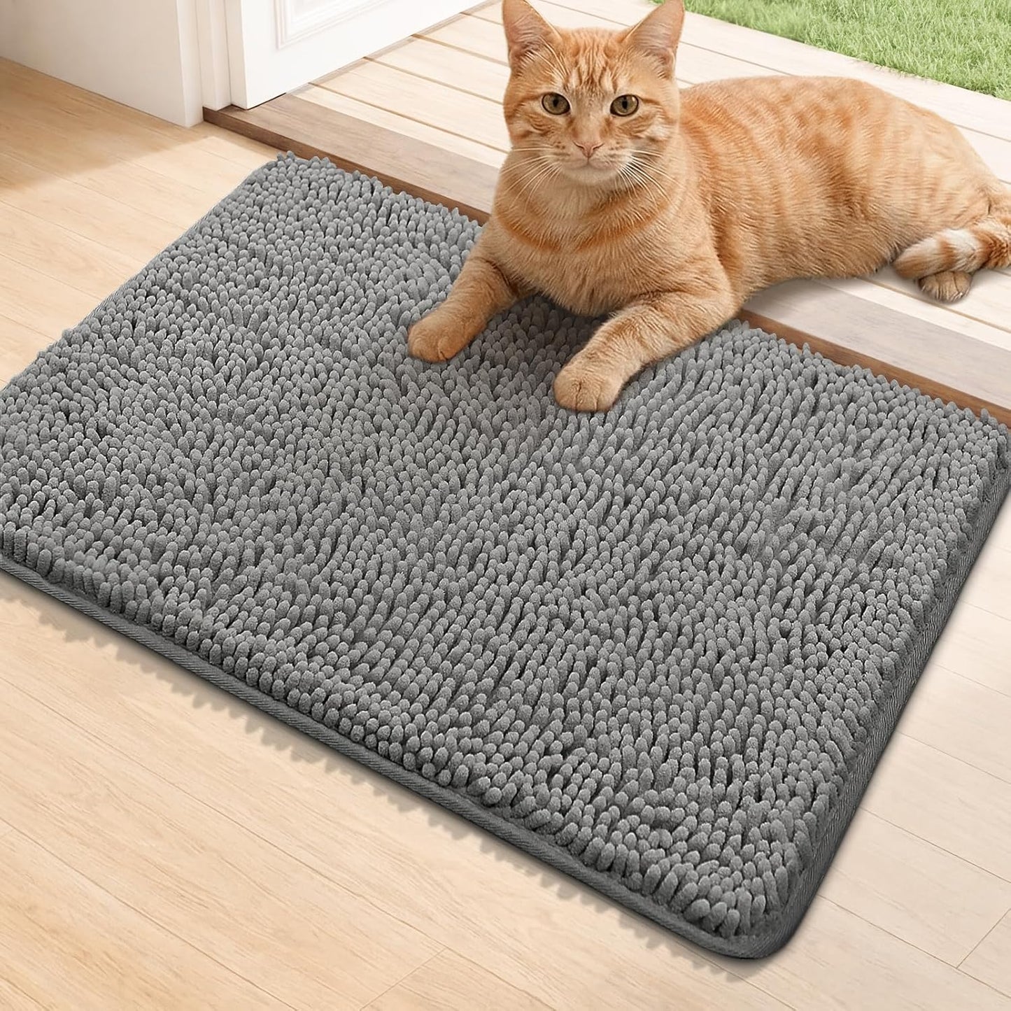 Bcoimo Super Absorbent Dog Door Mat, 30"*20" Anti Slip Mat for Muddy Paws, Pet Rugs for Dirty Paws Washable that Absorbs Moisture and Dirt, for Dog Cage and Pet Resting Carpet