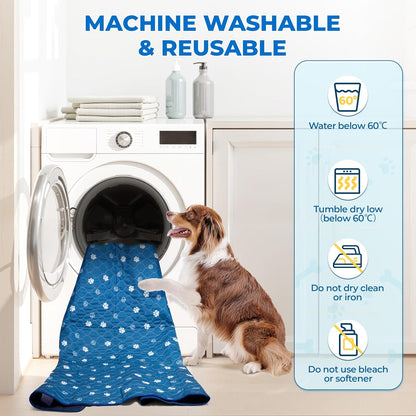 Fostanfly Washable Pee Pads for Dogs, 2 Pack Large 36"x41" Ultra-Absorbent and Leak-Proof Non-Slip Reusable Potty Training Pads for Dogs, Cats, Puppy, Potty Training of Add 8 Lanyards