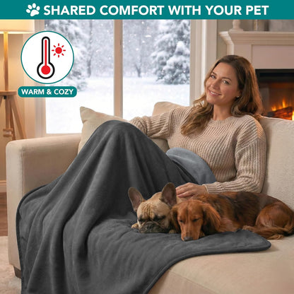 PetAmi Waterproof Dog Blanket for Medium Large Pets Dogs Cats, Pet Couch Cover Protector for Furniture, Reversible Washable Soft Fleece Cat Blanket for Bed Couch Sofa, 40x60 (Taupe/Beige)