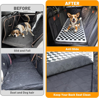 Manificent Non-Slip Pet Bed Mat for Back Seat Extender, Hair Resistant Dog Blanket for Hard Bottom Dog Car Seat Cover, Anti Slip Pet Linner Backseat Cover Deep Gray