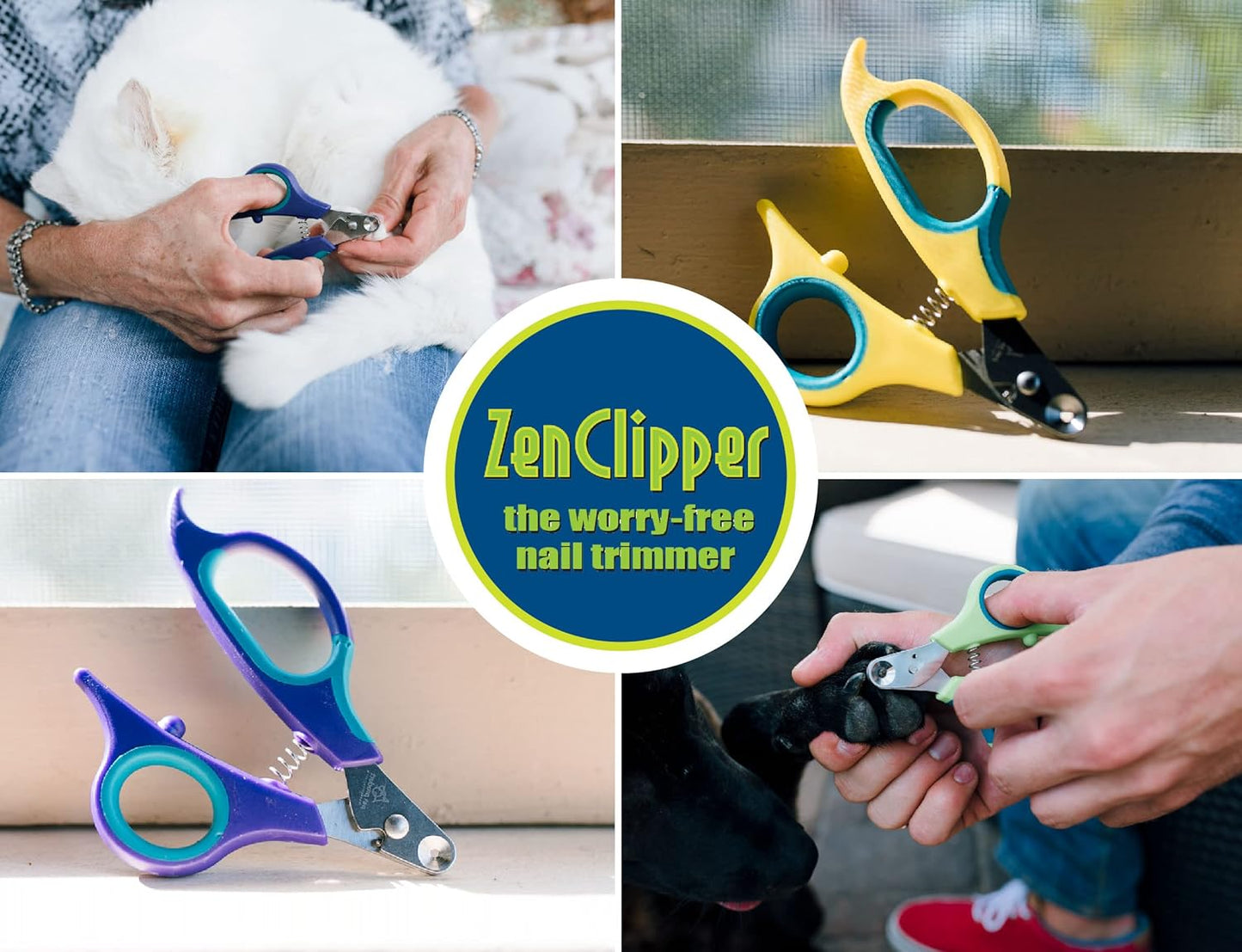 Zen Clipper Pet Nail Clipper for Dogs – Dog Nail Clipper for Safer Grooming and Nail Care - Clean, Quiet, and Easy-to-Use Stainless Steel Dog Nail Trimmer - (3mm Hole)