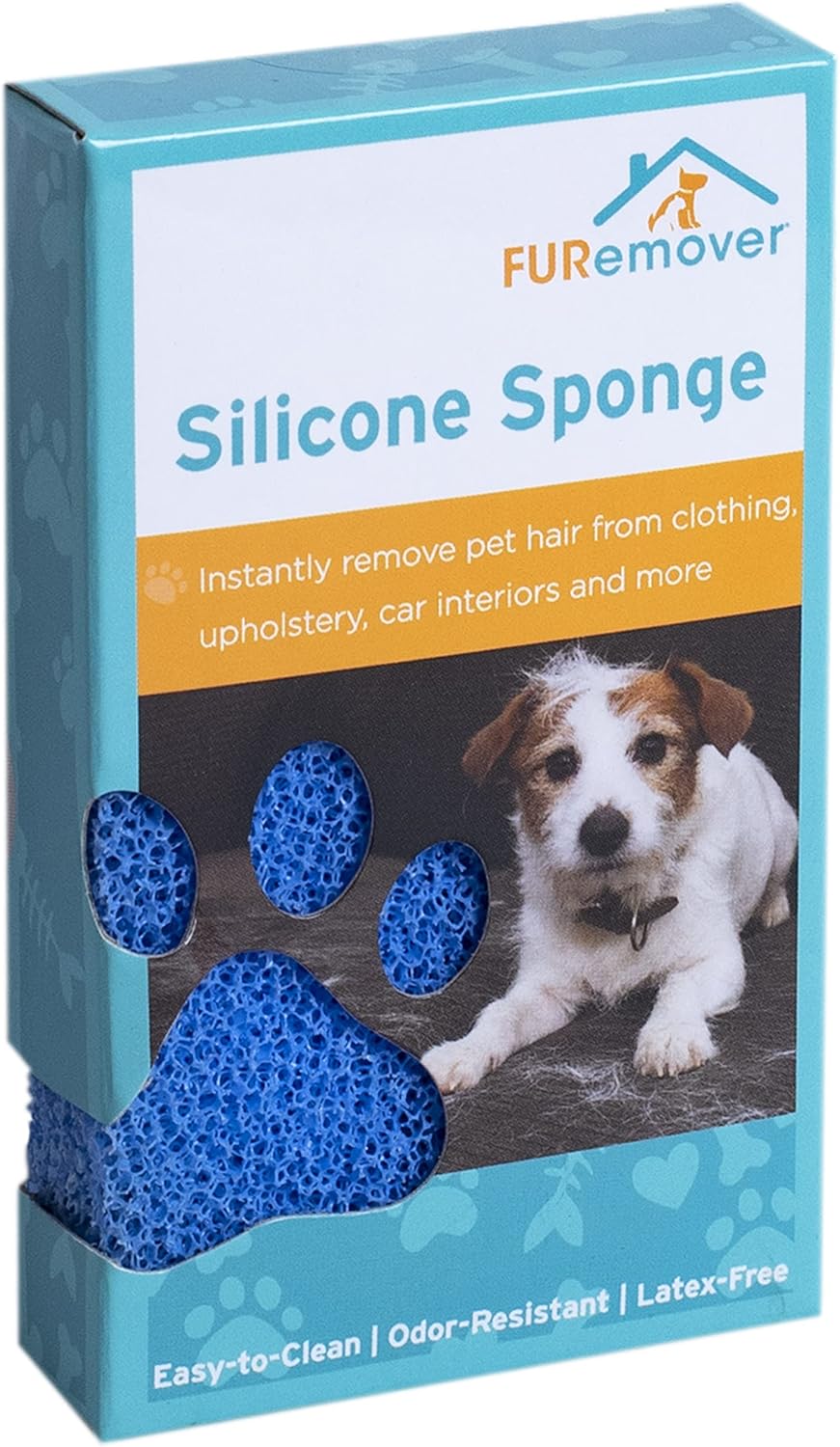 FURemover Duo Pet Hair Rubber Brush, Dual Sided to Easily Remove Fur and Lint from Clothing and Upholstery, Thick Bristles Groom Dogs and Cats, Easy to Clean, Colors May Vary