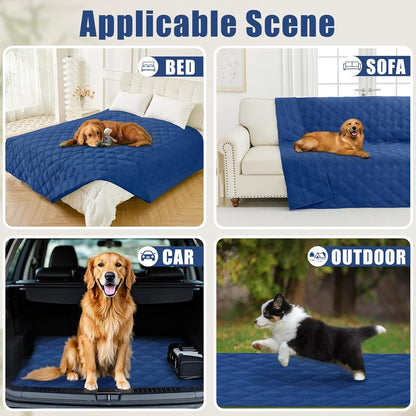 Smiry Waterproof Dog Bed Cover Blanket 30x70, Soft Reversible Pet Blanket, Washable Leakproof Cats Dogs Couch Cover for Sofa, Couch, Furniture, Grey/Dark Grey