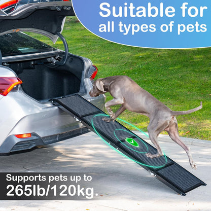 Uross Dog Ramp for Car 71" Long- Collapsible Pet Ramps for Large Dogs SUV Truck Folding Outdoor Dog Ramp for Porch Steps