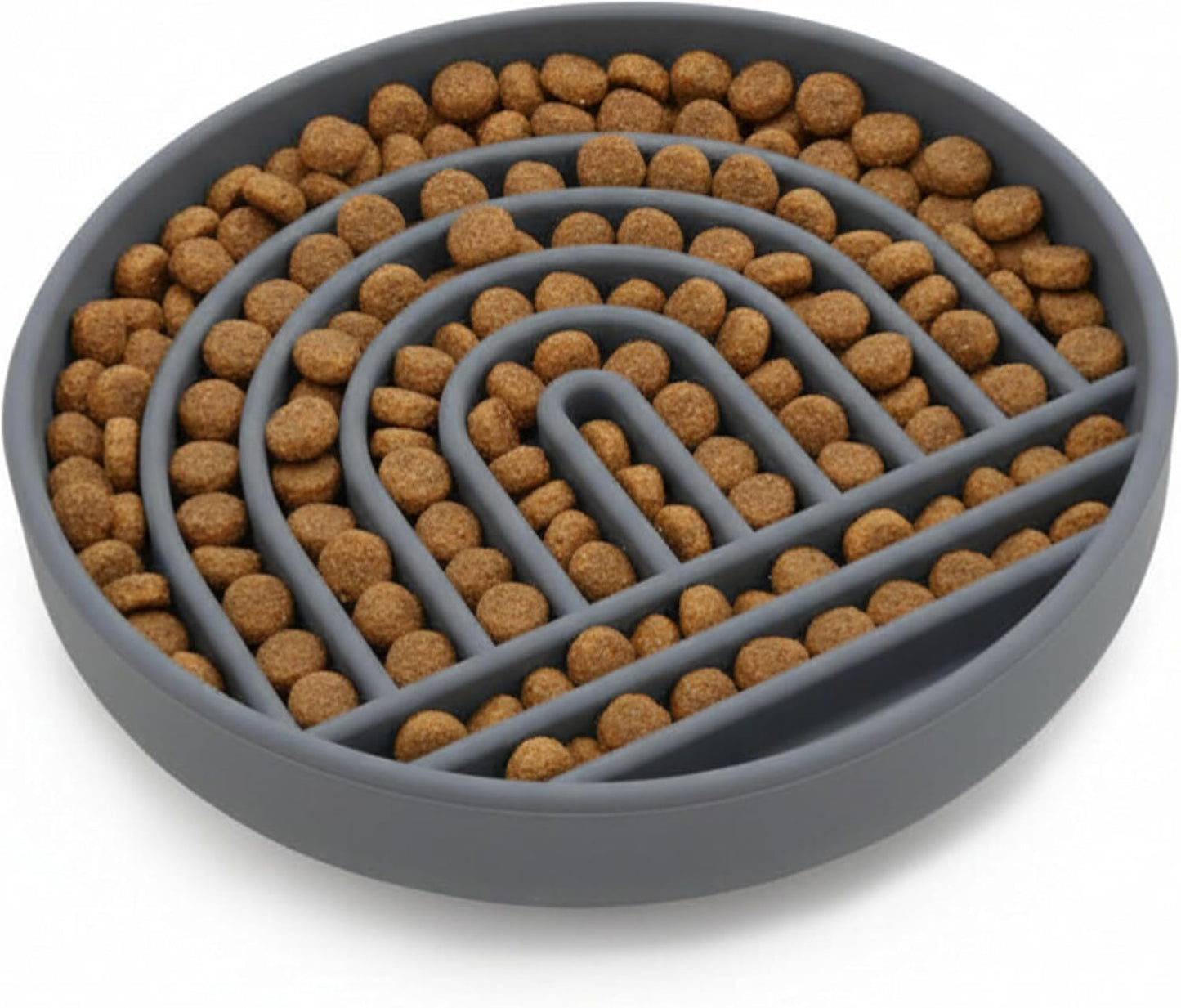 Should We Go? Slow Feeder for Dogs & Puppies, The Slowdown Bowl Silicone Slow Eating, Modern Lick Mat Design, Reduces Gulping, Fits 2 Cups, 7.5” Across x 1.5” Tall, Mealtime Challenge, Medium-Blush