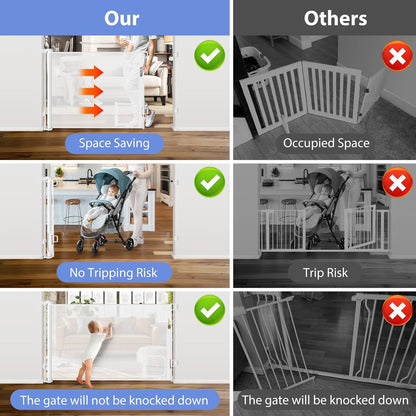 Retractable Baby Gates with Door 55" Wide Retractable Dog Gate with Pet Door Outdoor Retractable Gate for Dogs Mesh Baby Gate Retractable Pet Gate with Cat Door Retractable Child Gates for Doorways