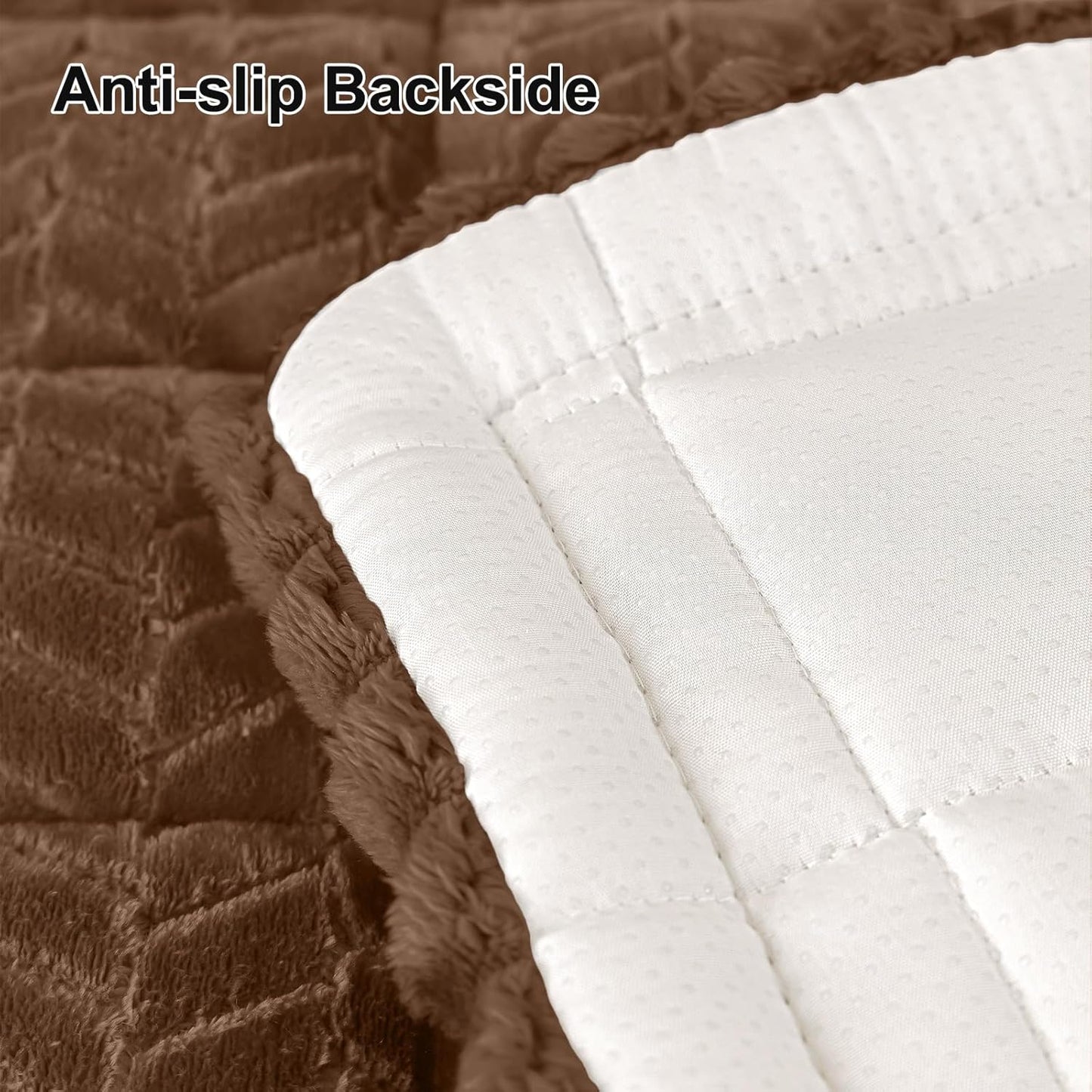 Smiry Non Slip Couch Covers for Dogs, Fuzzy Pet Couch Covers for 2-3 Cushion Sofa Pet Friendly, Soft Sofa Slipcovers Cushion Furniture Protector Washable (Beige, 27.6" x 59")
