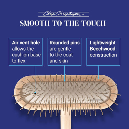 Chris Christensen Mini Grooming Brush - Comfortable High-Grade Stainless-Steel Rounded and Polished Pins - Removes Long & Loose Hair from Dogs & Cats