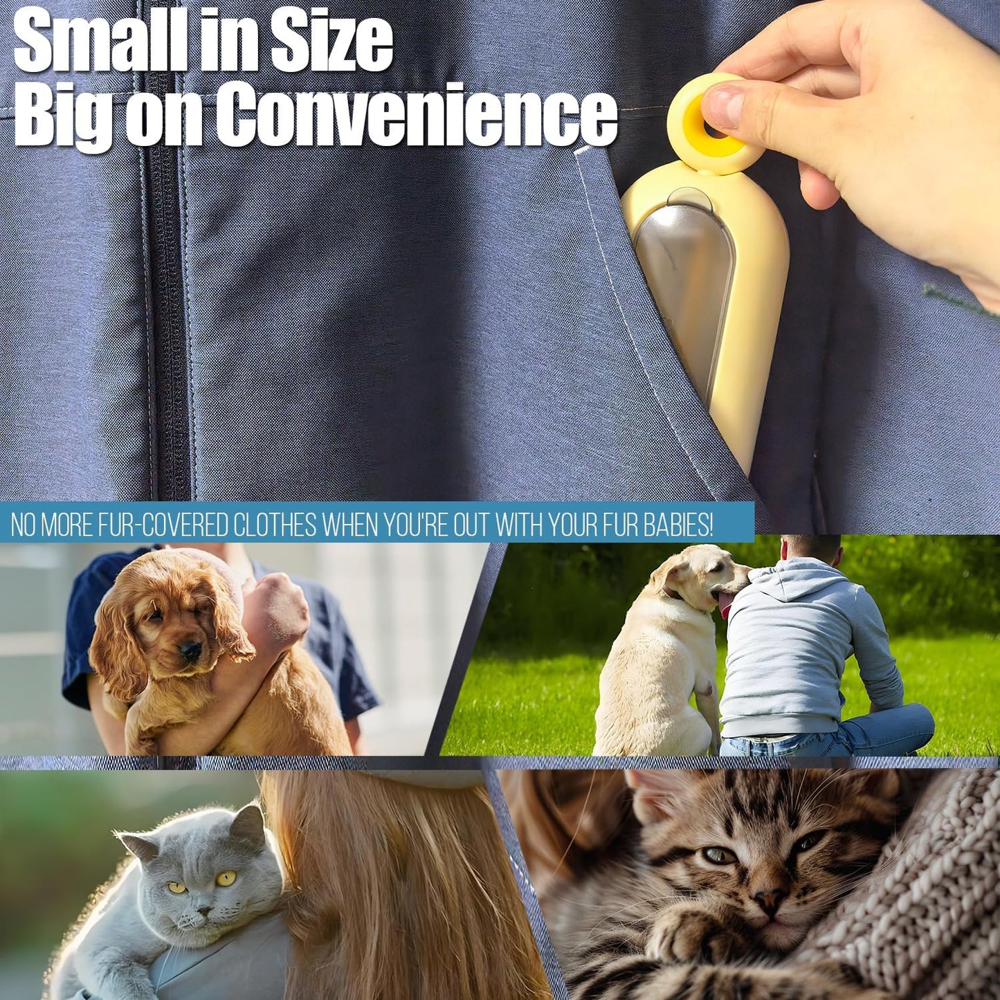 Lint Roller Resuable for Clothes, Magic Self- Cleaning Pet Hair Remover for Cats Dogs Fur, Portable Washable Pet Hair Removal Tool Brush for Curtain, Carpet, Bedding, Sofa, Couch, Green