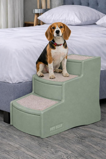 Pet Gear Easy Step III Pet Stairs, 3 Step for Cats/Dogs, Removable Washable Carpet Treads, for Pets Up to 150lbs, No Tools Required, Available in 9 Colors, Coffee Bean
