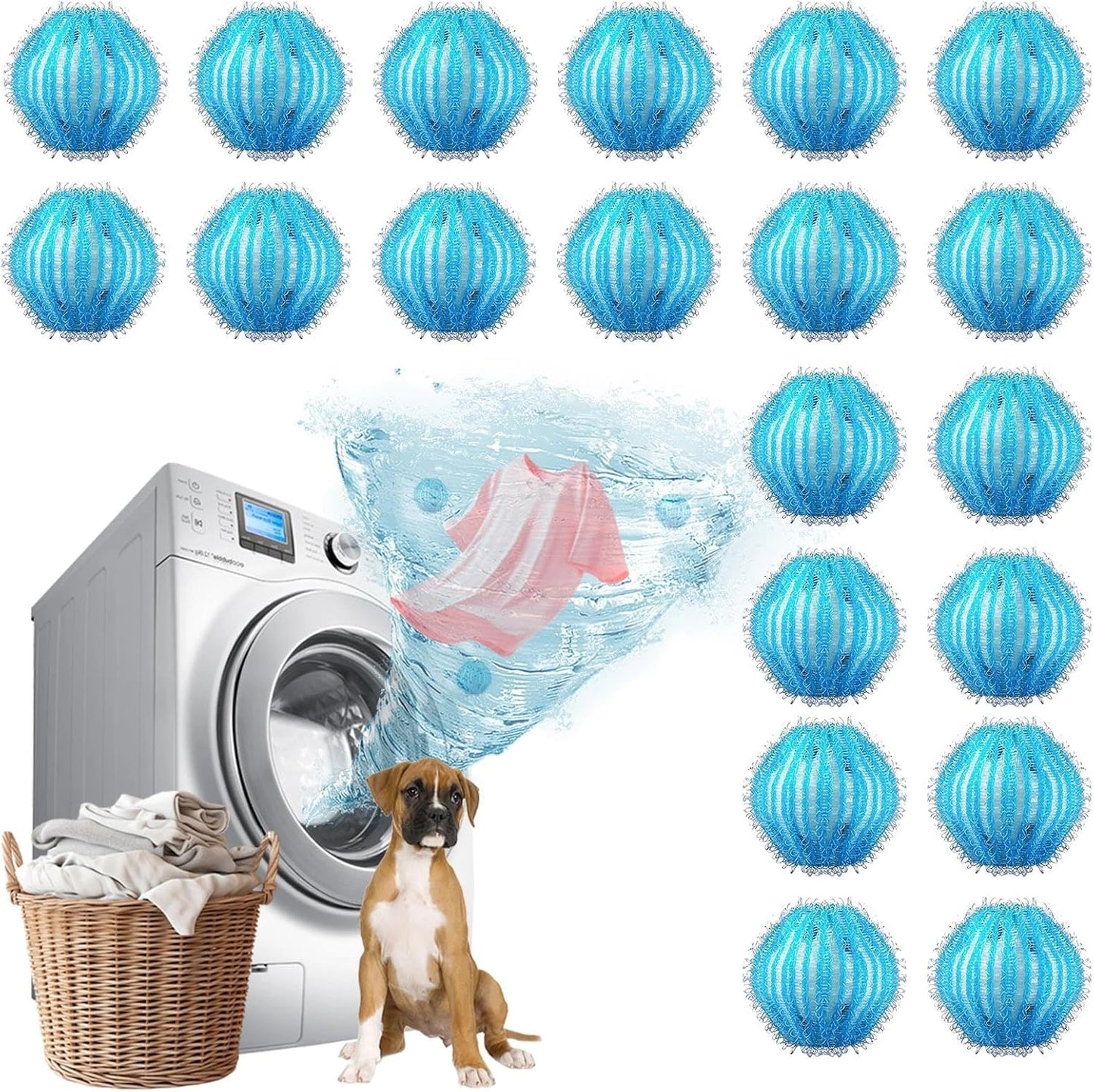 20Pcs Pet Hair Remover for Laundry - 1.4 inch Mini Ball Lint Traps for Washing/Dryer Machine,Effective Cat Dog Laundry Pet Hair Catcher for Clothes,Sheets,Towels,Not Damage Fabric