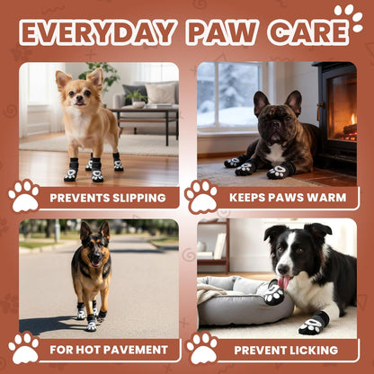 Anti Slip Dog Socks - 6 Pack | Dog Socks to Prevent Paw Licking, Add Traction, Keep Warm & Protect from Hot Pavement | Paw Protection for Senior Dogs for Hardwood Floors | Dog Booties - XL
