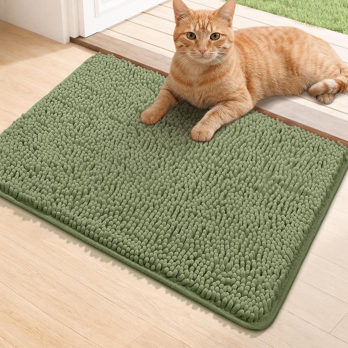 Bcoimo Super Absorbent Dog Door Mat, 30"*20" Anti Slip Mat for Muddy Paws, Pet Rugs for Dirty Paws Washable that Absorbs Moisture and Dirt, for Dog Cage and Pet Resting Carpet