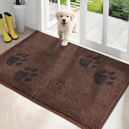 PURRUGS Dirt Trapping Door Mat 20" x 31.5", Non-Skid/Slip Machine Washable Microfiber Entrance Rug, Shoes Scraper, Dog Doormat, Super Absorbent Floor Mat for Muddy Wet Shoes and Paws, Grey