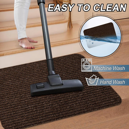 Stair Treads for Wooden Steps Carpet, Non-Slip Stair Runner Indoor Outdoor Stair Tread Mats Covers Pads, 19" x 31"Matching Landing Step Runner for Elders, Kids and Dogs (19" x 31", Black)