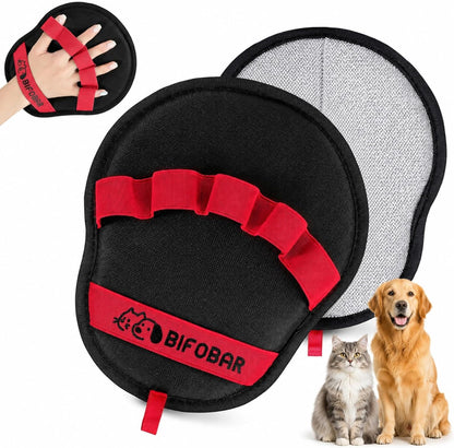 Pet Hair Removal Glove - Red Magic Brush Electrostatic Mitt for Dogs & Cats, Reusable Grooming Gloves - Dog Hair Remover Tool with 5-Finger Design