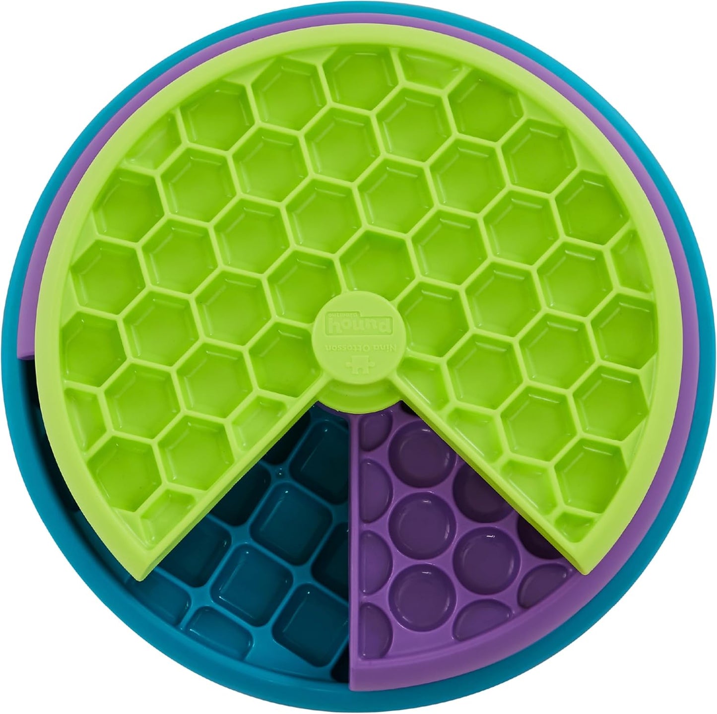 Outward Hound by Nina Ottosson Lick N’ Flip Level 1 Dog Puzzle Toy, Lick Mat & Slow Feeder – Non-Slip Base Beginner Enrichment for Small & Medium Dogs, Holds 1 Cup Wet or Dry Food, 7.4" x 7.4"
