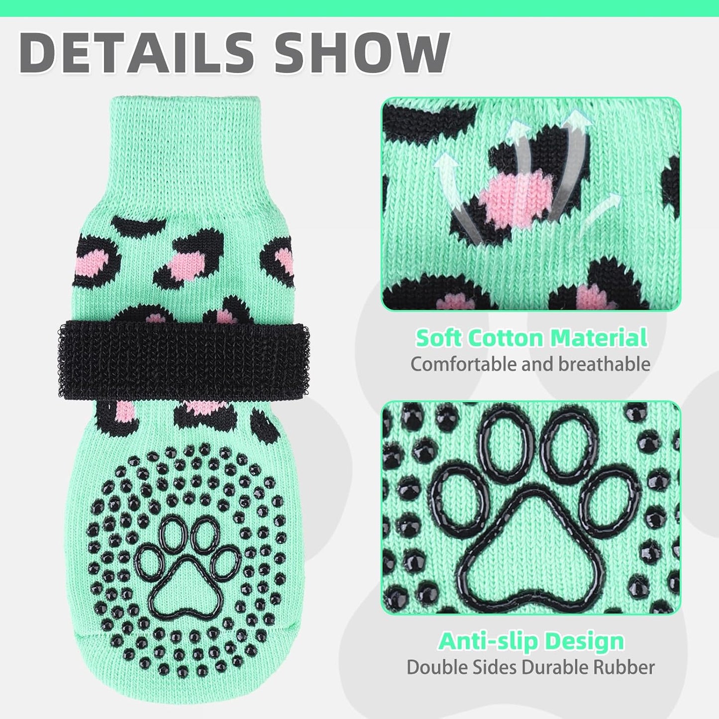 KOOLTAIL Dog Socks Shoes for Hot Pavement to Prevent Licking Paws, Winter Dog Boots&Paw Protector for Hardwood Floors Anti Slip,Traction Control Grip Booties for Small Medium Large Senior Dogs,Black M