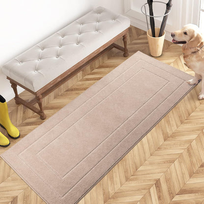 PURRUGS Dirt Trapping Door Mat 32" x 47", Non-Slip/Skid Machine Washable Entryway Rug, Dog Doormat, Super Absorbent Welcome Mat for Muddy Wet Shoes and Paws, Grayish Brown