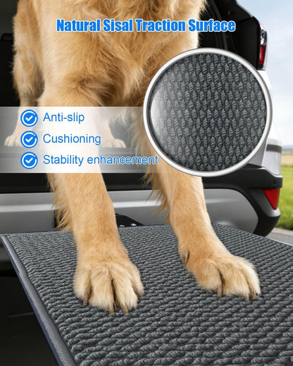 Pet Ramp Steps for Dogs Get in & Out of Car, Portable Dog Ramp for 2 Inch Trailer Hitch, Stainless Steel with Anti-Slip Pad for Medium Large & Senior Pets, Supports 200lbs for SUVs Trucks & Vans