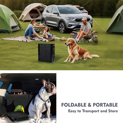Dog Ramp for Car, Folding Dog Ramp for Large Dogs up to 250 lbs, Portable Dog Ramp for Truck, SUV & High Bed, Non-Slip Surface, Easy to Carry, Black (65" x 17.2")