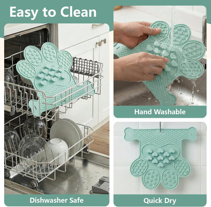 Dog Lick Mat with Suction Cups, Slow Feeder & Enrichment Mat for Dogs & Cats, Silicone Feeding Mat for Wet & Dry Food, Anxiety Relief, Mess-Free Foldable Pocket Design, Pink
